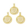 Rack Plating Brass Micro Pave Cubic Zirconia Pendants KK-C011-66G-3