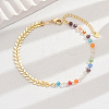 Brass Wheat & Plastic Colorful Asymmetrical Beach Vacation Anklets for Women FH4737-5