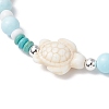 Dyed Synthetic Turquoise & Natural Howlite Beads Bracelets for Women BJEW-JB11794-01-3
