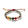 Glass Round Beads Braided Bead Bracelets BJEW-M110-01-4