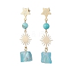 4 Pairs 201 Stainless Steel Dangle Stud Earrings EJEW-TA00794-3