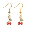 Alloy Enamel Cherry Dangle Earrings EJEW-JE04834-1
