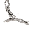 304 Stainless Steel Cross Link Chain Necklaces for Women Men NJEW-JN05432-02-5