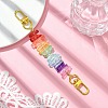 Dyed Colorful Natural Quartz Crystal Chakra Prism Link Bag Extender Chains FIND-JF00144-1