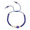 Adjustable Evil Eye Glass Braided Bead Bracelets for Women ZW1974-1-1