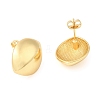 Brass Oval Stud Earrings EJEW-K251-10G-2