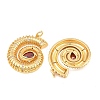 Brass Micro Pave FireBrick Cubic Zirconia Pendants CU-CBA3297-02G-2