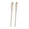 Stainless Steel Clear Cubic Zirconia Tassel Stud Earrings EJEW-D303-04G-3