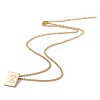 Stainless Steel Initial Letter Rectangle Pendant Necklace for Men Women NJEW-E090-01G-26-2