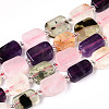 Natural Quartz Crystal & Amethyst & Rose Quartz & Prehnite Beads Strands G-T138-20-1