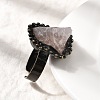 Natural Rose Quartz Irregular Nugget Open Cuff Rings G-A278-03AB-04-3