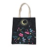 Flower & Butterfly & Moon Printed Canvas Women's Tote Bags ABAG-C009-04C-1