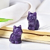 Natural Lepidolite Carved Healing Cat Figurines PW-WG98432-07-1