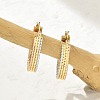 Brass Two Tone Hoop Earrings EJEW-B117-02-2