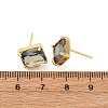 Brass Rectangle Stud Earring Findings KK-P325-50G-3
