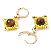 Natural Tiger Eye Star Dangle Earrings EJEW-MZ00355-02-4