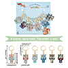 Alloy Enamel Owl Pendant Locking Stitch Markers HJEW-AB00159-2