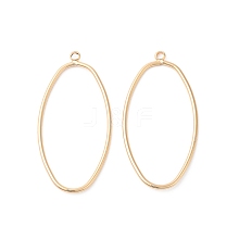 Brass Open Back Bezel Pendants KK-O144-06G