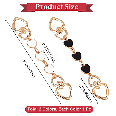 2Pcs 2 Colors Alloy Enamel Purse Strap Extenders FIND-BBC0002-47G-1