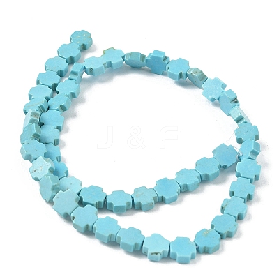 Geark Cross Natural Magnesite Beads Strands G-N0131-04D-1