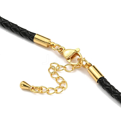 Leather Braided Cord Link Bracelets MAK-K022-01G-12-1
