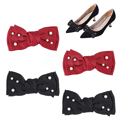 4Pcs 2 Colors Polyester Bowknot Shoe Decorations FIND-PH0010-26-1