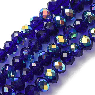 Electroplate Transparent Glass Beads Strands EGLA-A046-01B-02-1