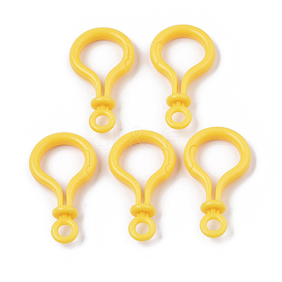Opaque Solid Color Bulb Shaped Plastic Push Gate Snap Keychain Clasp Findings LS-KY-T021-01K-1