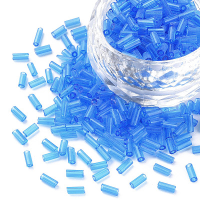Transparent Glass Bugle Beads SEED-N005-001-C10-1