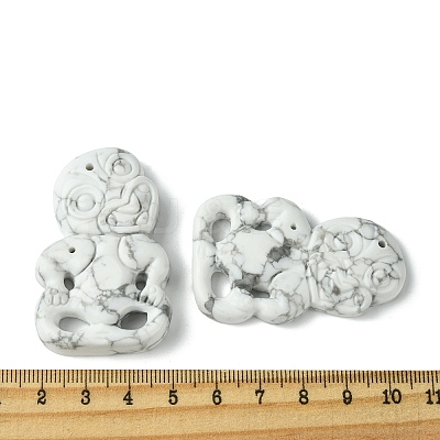 Natural Howlite Big Pendants G-G113-01C-1