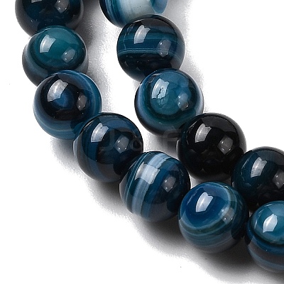 Natural Banded Agate Beads Strands G-I392-A01-6mm-02-1
