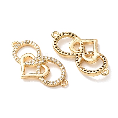 Brass Micro Pave Cubic Zirconia Connector Charms CU-CBA4579-02G-F-1
