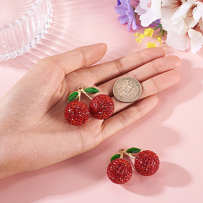 2Pcs Alloy Cherry Charms FIND-TA0009-30C-1