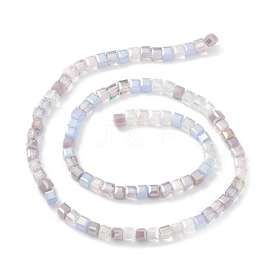 Gradient Color Electroplate Glass Bead Strands X1-GLAA-E042-05D-1