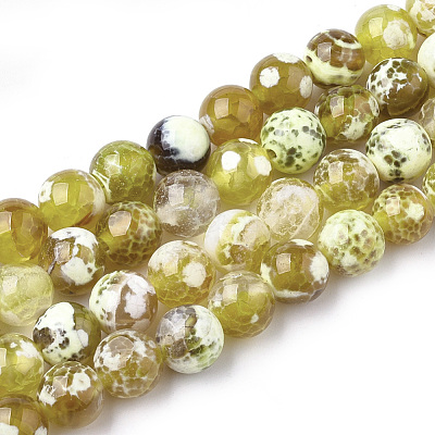 Natural Fire Crackle Agate Beads Strands G-S346-8mm-23-1