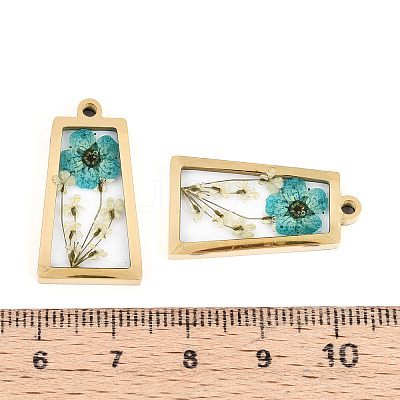 304 Stainless Steel Epoxy Resin Pendants STAS-T072-29-1