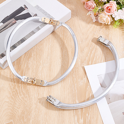 2Pcs 2 Styles Aluminum Purse Handle Frames FIND-BBC0005-29-1
