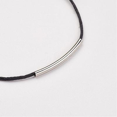 Waxed Cotton Cord Bracelets BJEW-JB02748-04-1