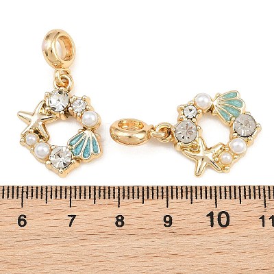 Alloy Enamel European Dangle Charms AL-CBAC2D3-15G-1