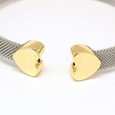 304 Stainless Steel Mesh Bangles BJEW-N225-34-1
