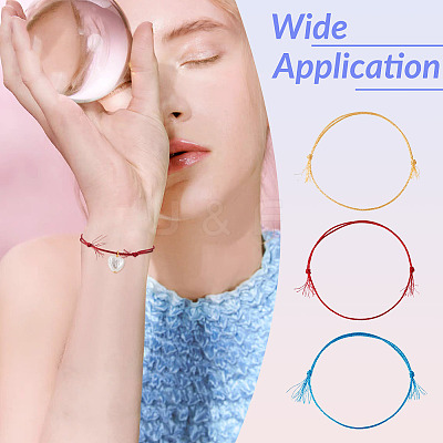 30Pcs 6 Colors Polyester Braided Cord Bracelet Making AJEW-TA00047-1