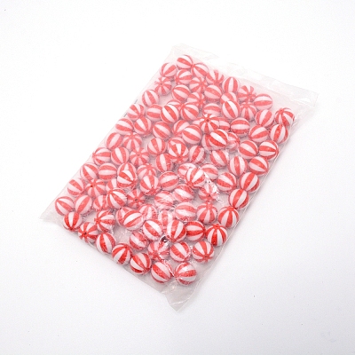 Opaque Acrylic Beads SACR-WH0002-12A-1