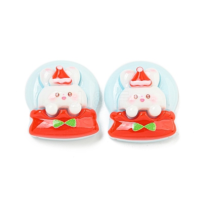 Christmas Rabbit Theme Opaque Resin Decoden Cabochons CRES-B022-04E-1