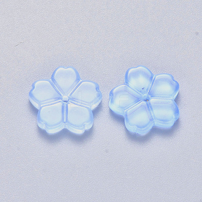 Transparent Single Face Spray Painted Glass Beads GLAA-S190-006B-01-1