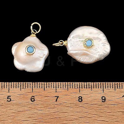 Natural Baroque Keshi Pearl Pendants PALLOY-JF06005-1