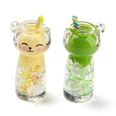 Transparent & Luminous Acrylic with Polymer Clay Pendants TACR-G046-01-1