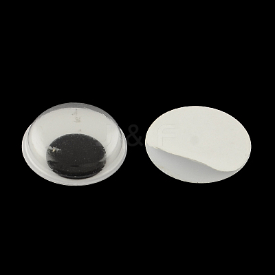 Black & White Plastic Wiggle Googly Eyes Buttons DIY Scrapbooking Crafts Toy Accessories with Label Paster on Back KY-S002B-8mm-1