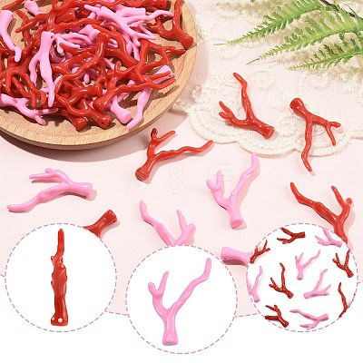 40Pcs Opaque Acrylic Pendants SACR-FS0001-50-1