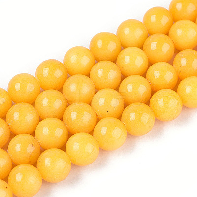 Dyed Natural Mashan Jade Round Beads Strands G-T139-8mm-67A-1