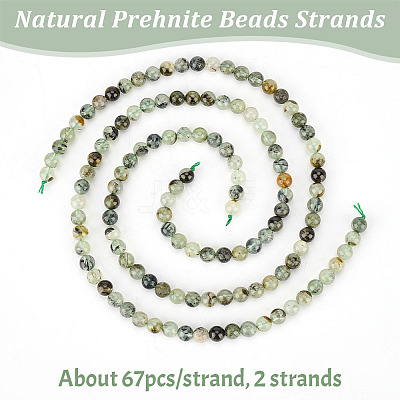 2 Strands Natural Prehnite Beads Strands G-OC0004-73-1